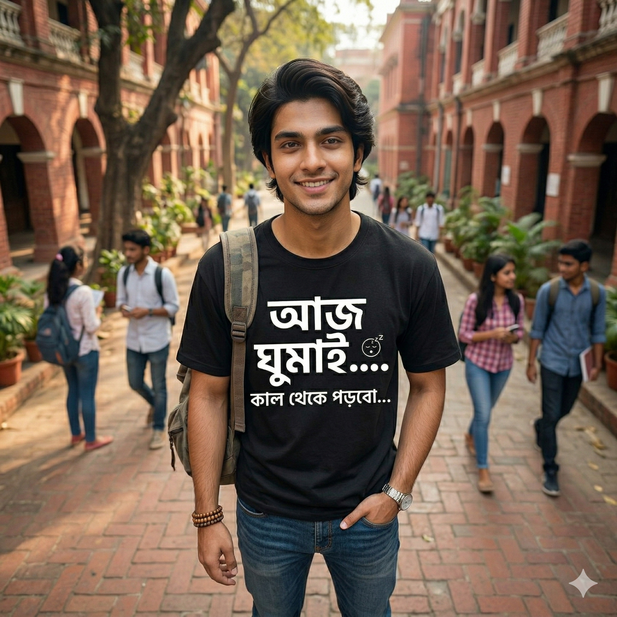 Kal Theke Porbo” Bengali T-Shirt – For Last-Minute Legends 😴🔥