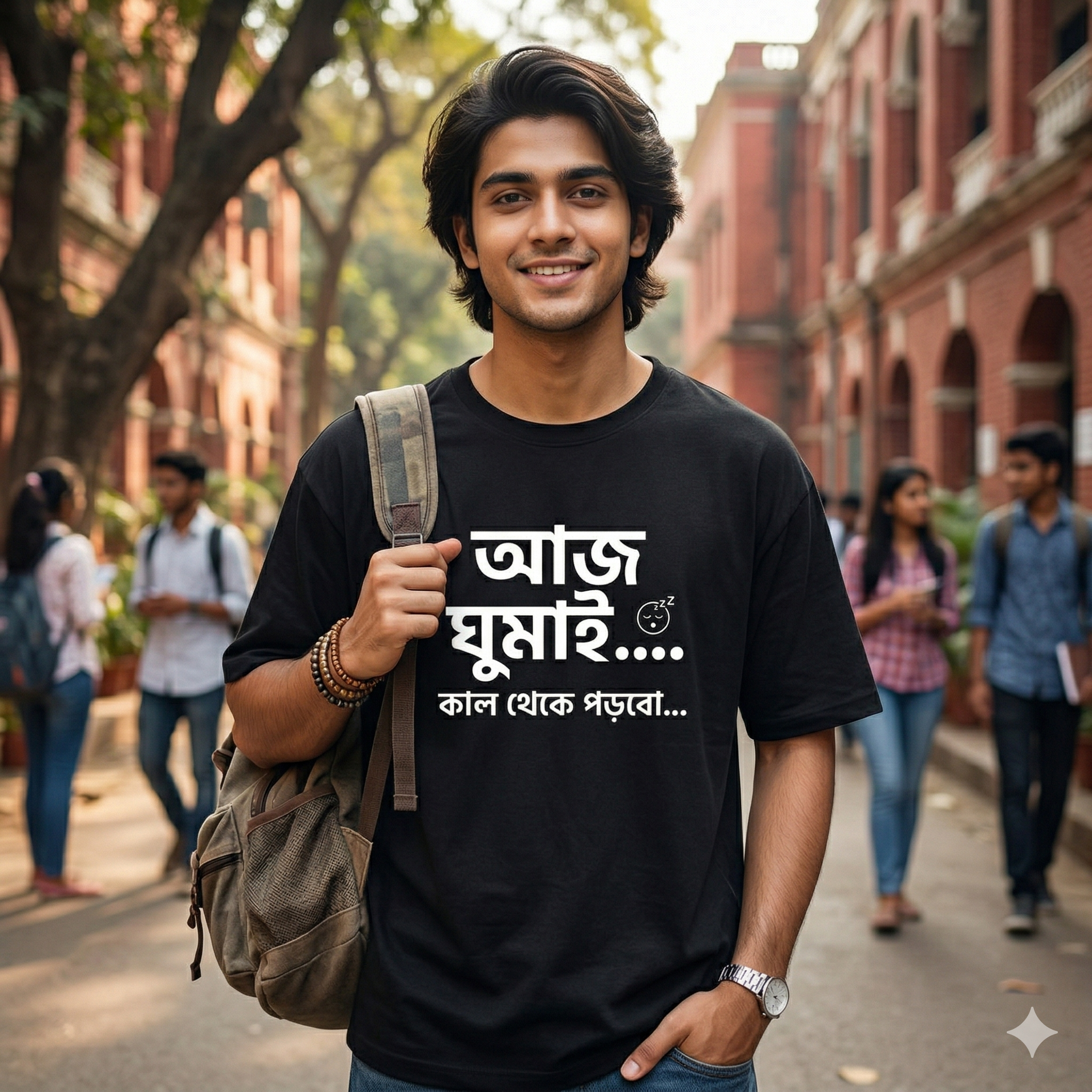 Kal Theke Porbo” Bengali T-Shirt – For Last-Minute Legends 😴🔥