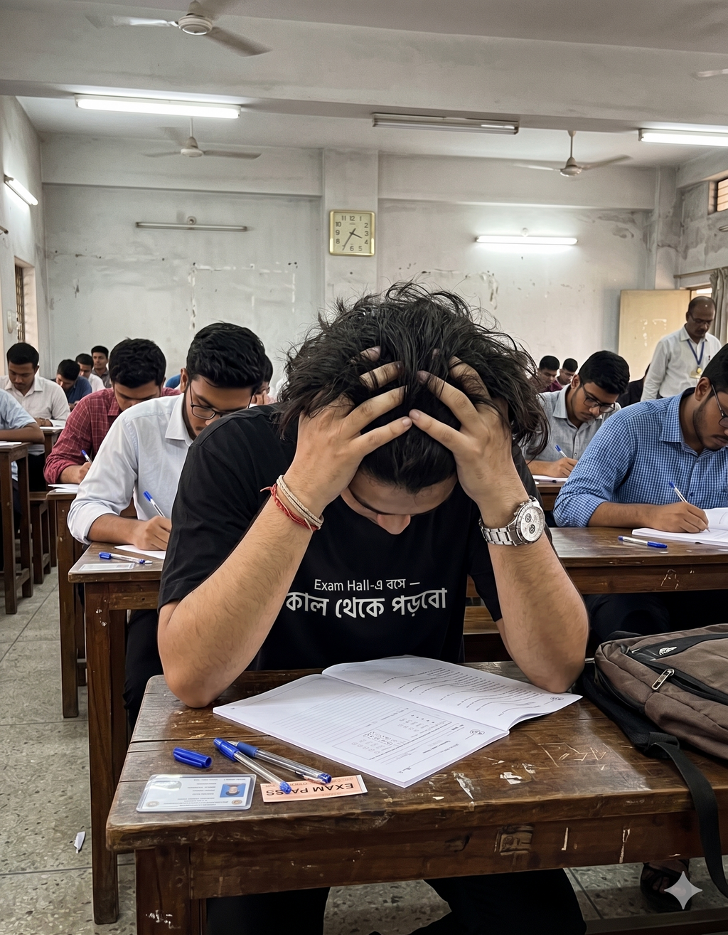 “Last Bench Mindset Tee – ‘কাল থেকে পড়বো’ Edition 🔥”