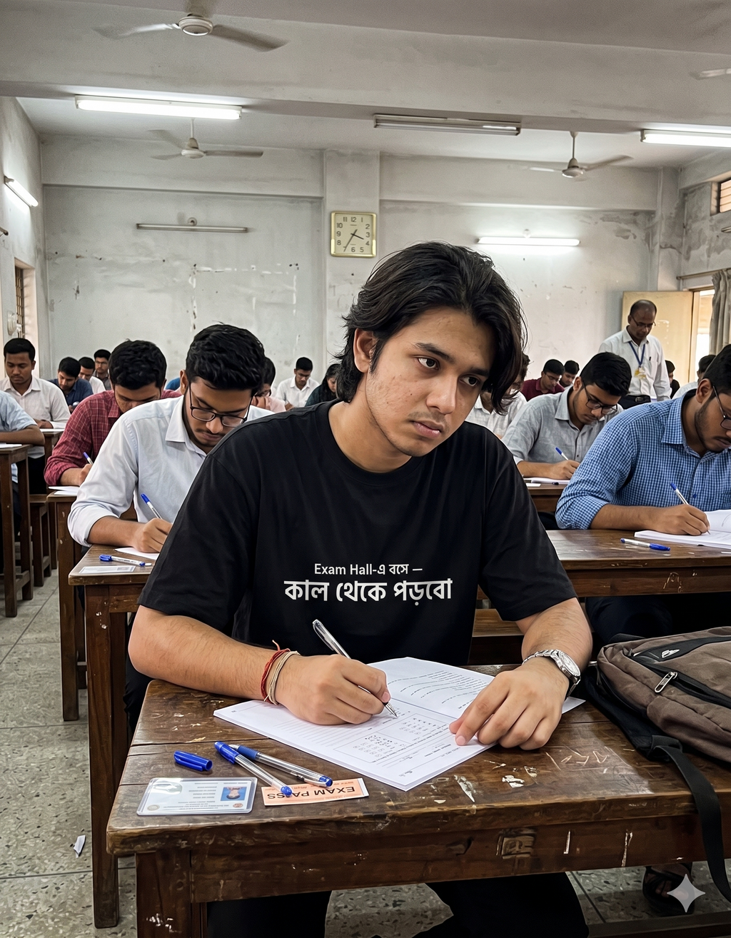 “Last Bench Mindset Tee – ‘কাল থেকে পড়বো’ Edition 🔥”