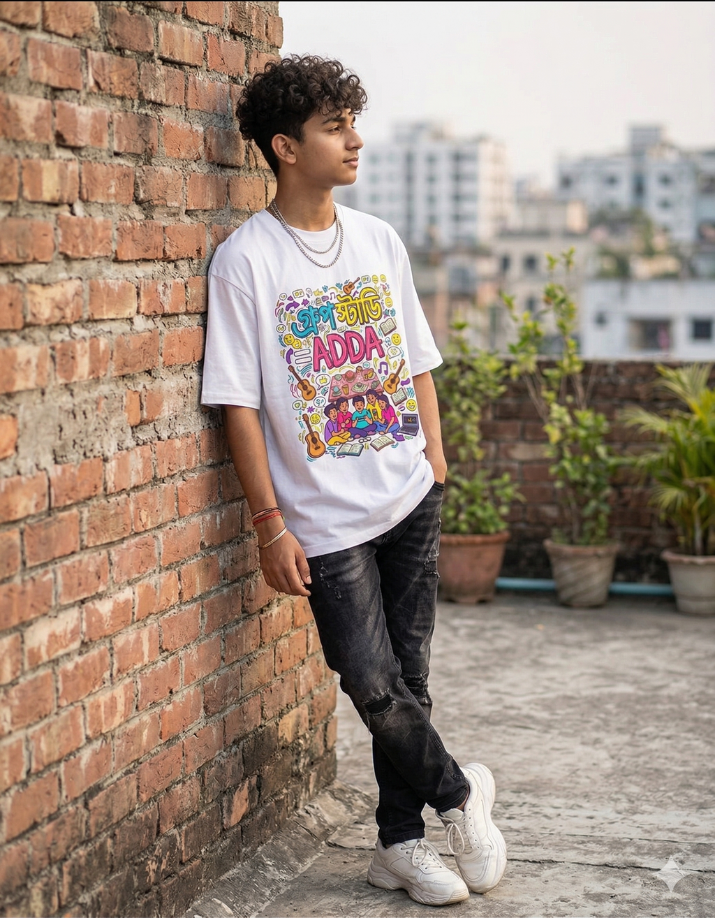 Bengali Funny T-Shirt “Group Study = Adda” | Gen Z College Humor Tee | Bangla Streetwear Graphic Shirt