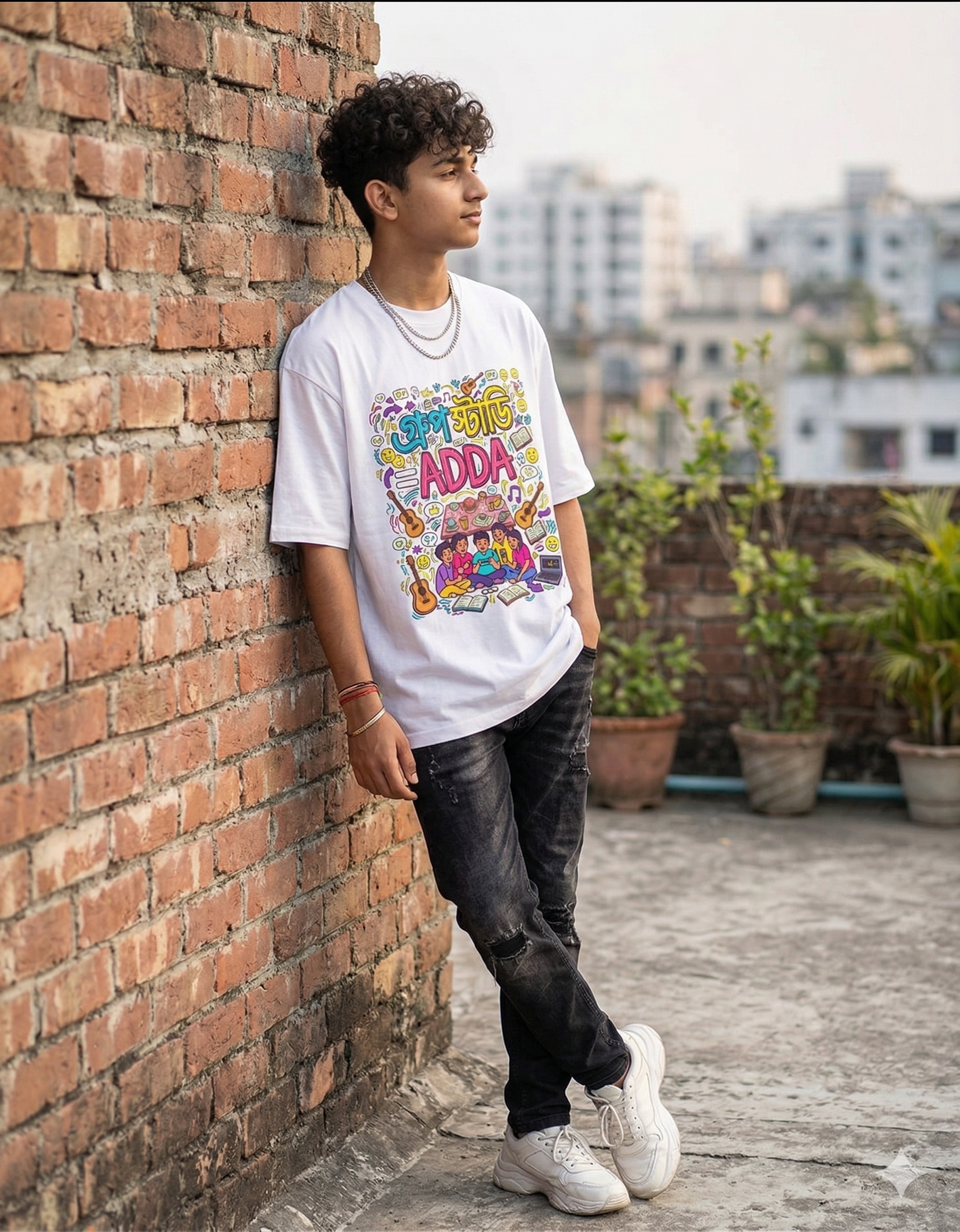 Bengali Funny T-Shirt “Group Study = Adda” | Gen Z College Humor Tee | Bangla Streetwear Graphic Shirt